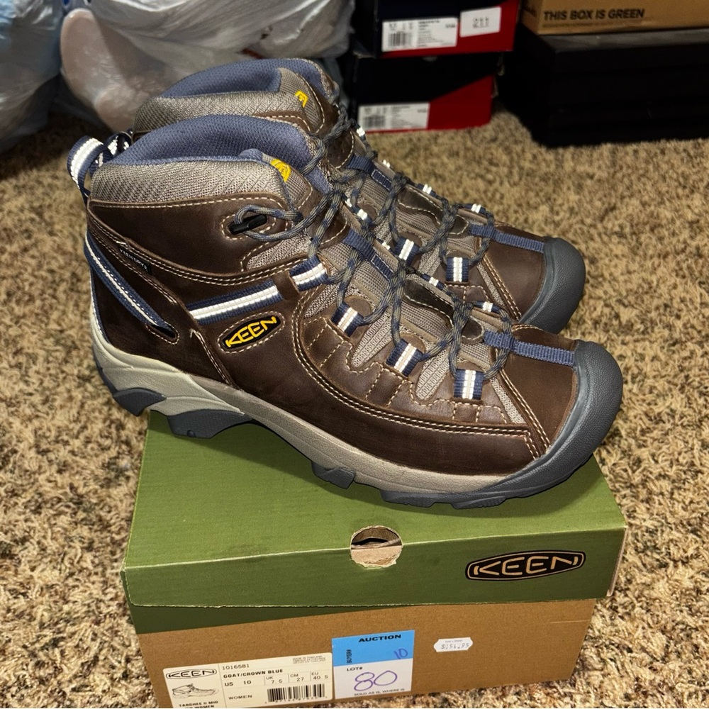 Keen Targhee II Mid Womens Boots Sz 10 Goat Crown Blue Waterproof Hiking Boots